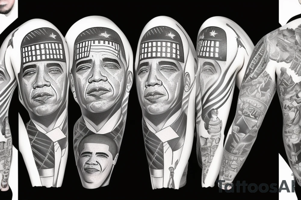 barrack obama fat trump tattoo idea