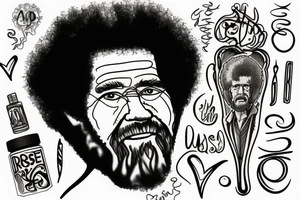 bob ross, fade tattoo idea