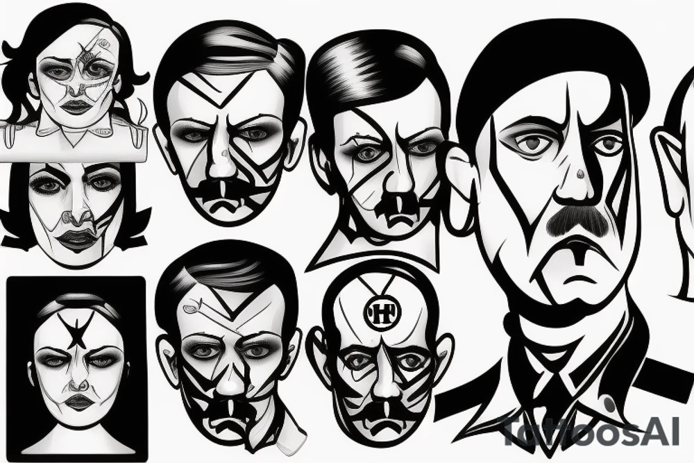 hitler with makeup tattoo idea