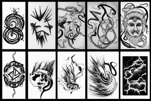 zeus, clouds, lightning tattoo idea
