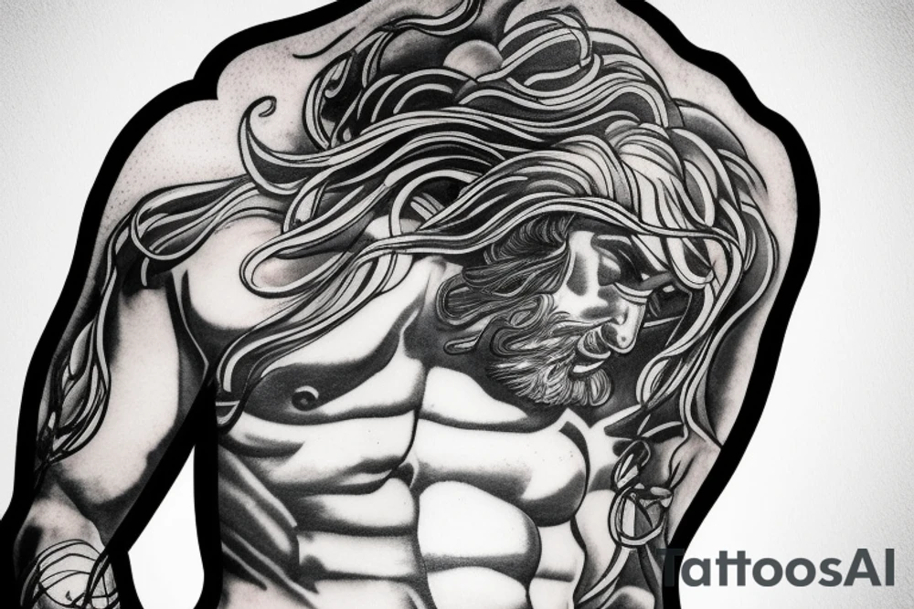 zeus, clouds, lightning tattoo idea