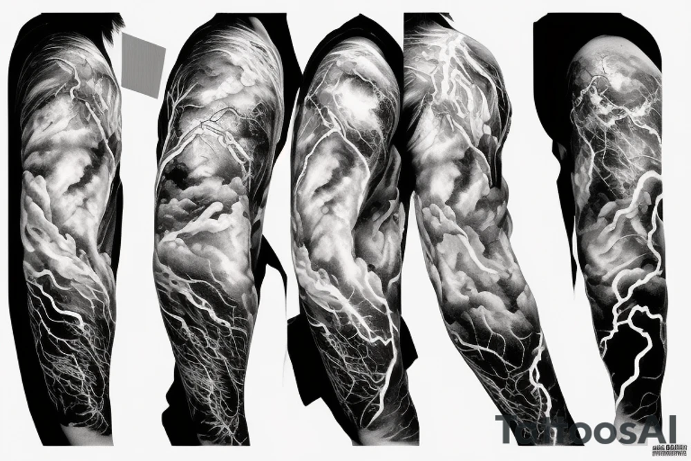 zeus, clouds, lightning tattoo idea