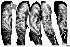 zeus, clouds, lightning tattoo idea