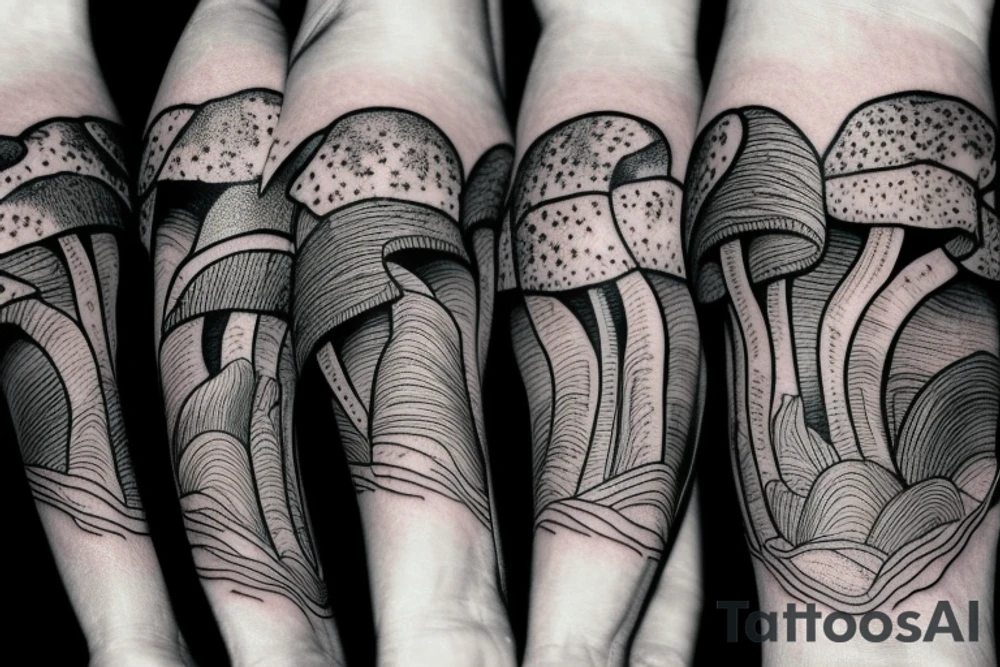 mushroom, snowboard tattoo idea