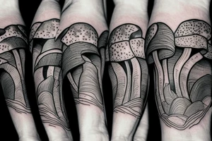 mushroom, snowboard tattoo idea