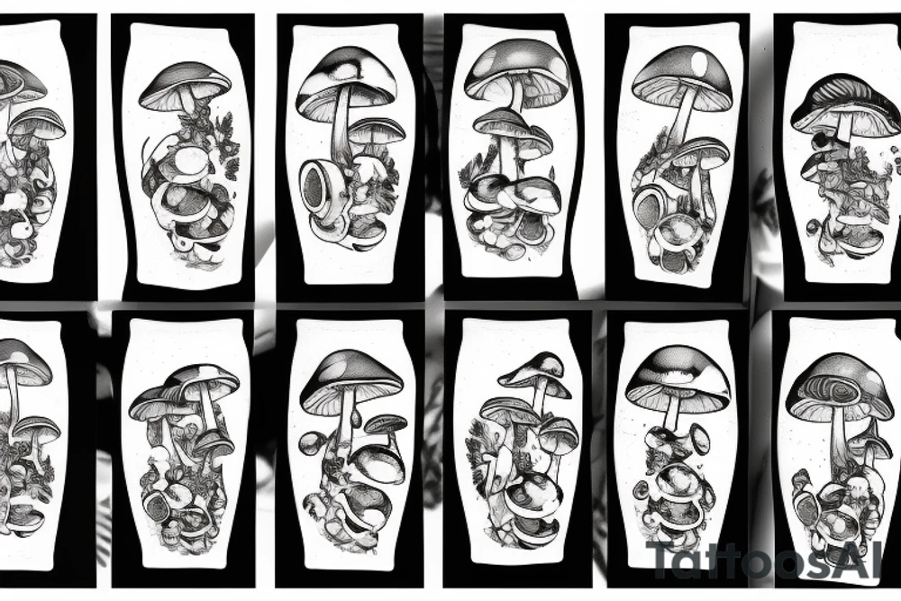 mushroom on a snowboard tattoo idea
