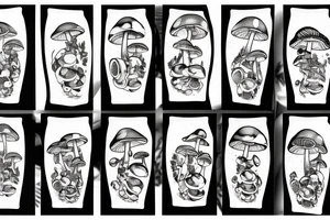 mushroom on a snowboard tattoo idea