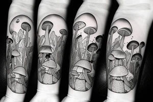mushroom on a snowboard tattoo idea