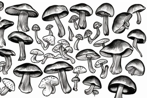 mushroom, snow, wings tattoo idea