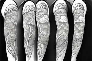 mushroom, snow, wings tattoo idea