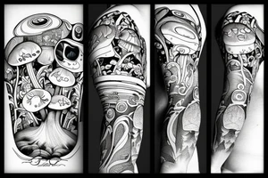mushroom, snowboarding tattoo idea