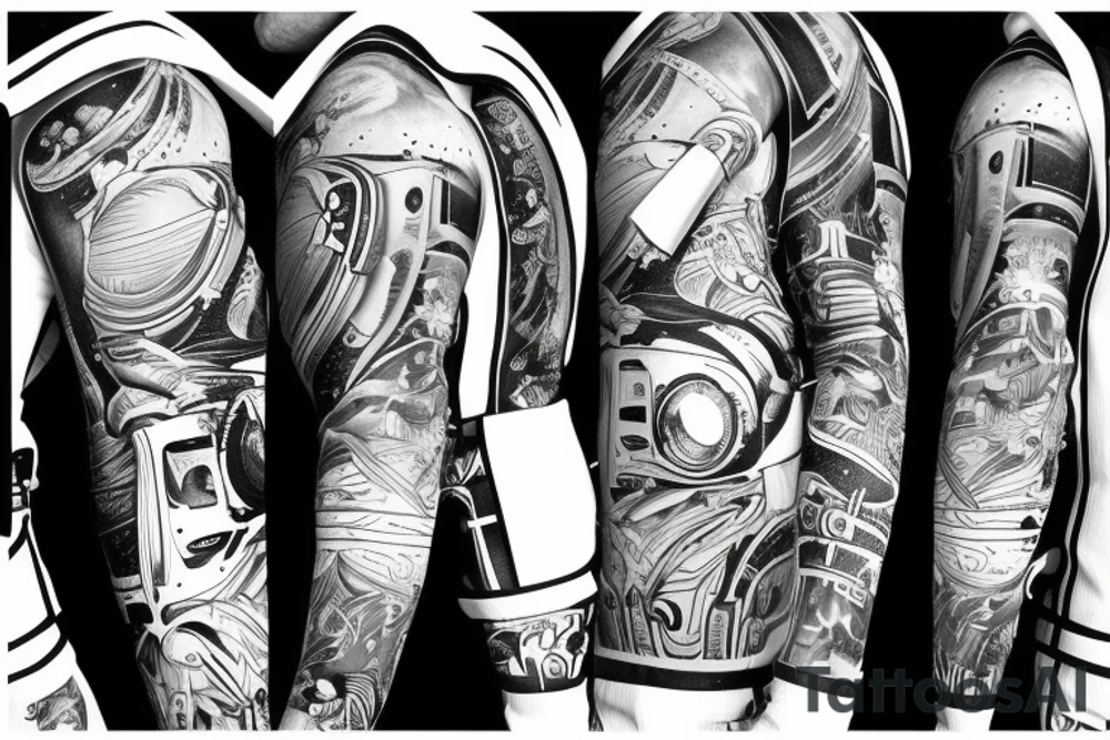 astronaut on snowboard tattoo idea