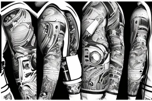 astronaut on snowboard tattoo idea