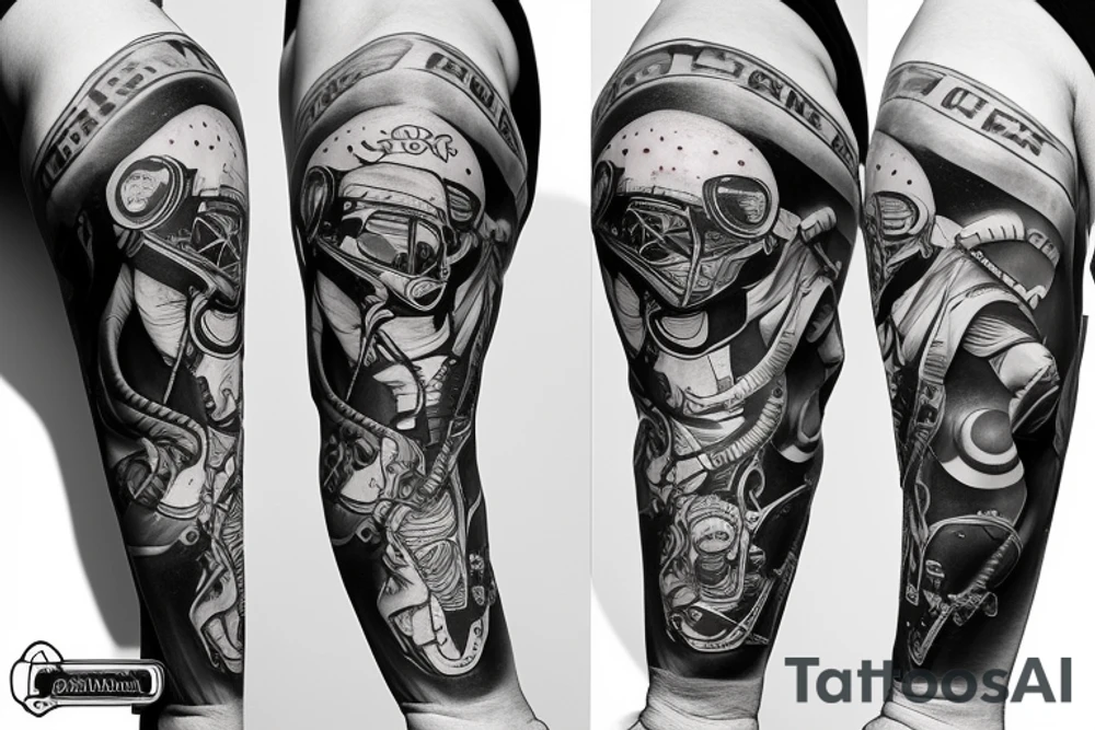 astronaut on snowboard tattoo idea