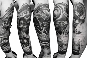 astronaut on snowboard tattoo idea
