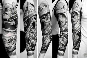 astronaut on snowboard tattoo idea