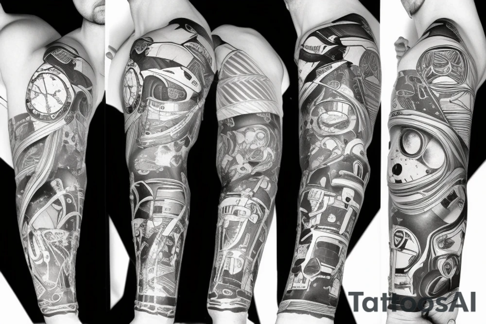 astronaut on snowboard tattoo idea