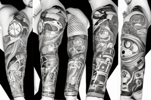 astronaut on snowboard tattoo idea