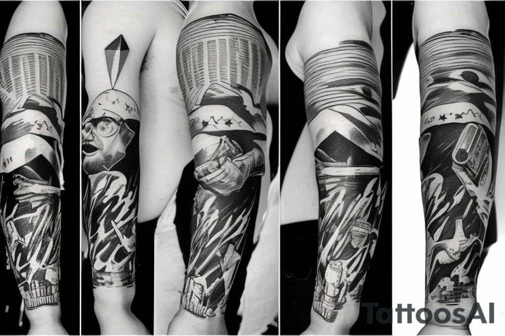 astronaut on snowboard tattoo idea