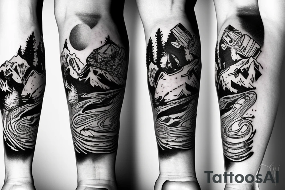 astronaut on snowboard tattoo idea