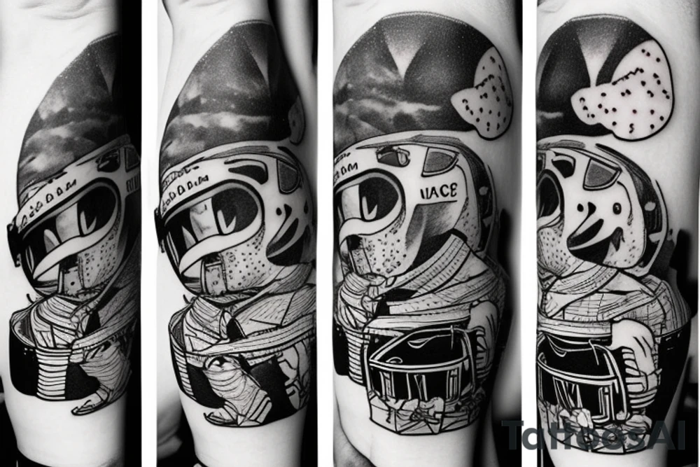 astronaut on snowboard tattoo idea