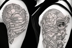 astronaut on snowboard tattoo idea