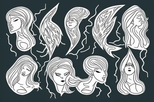 Woman, Storm, lightning, artist tattoo idea
