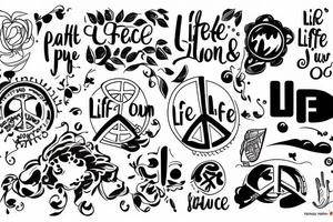 Life with satisfaction, Peace and Family tattoo idea