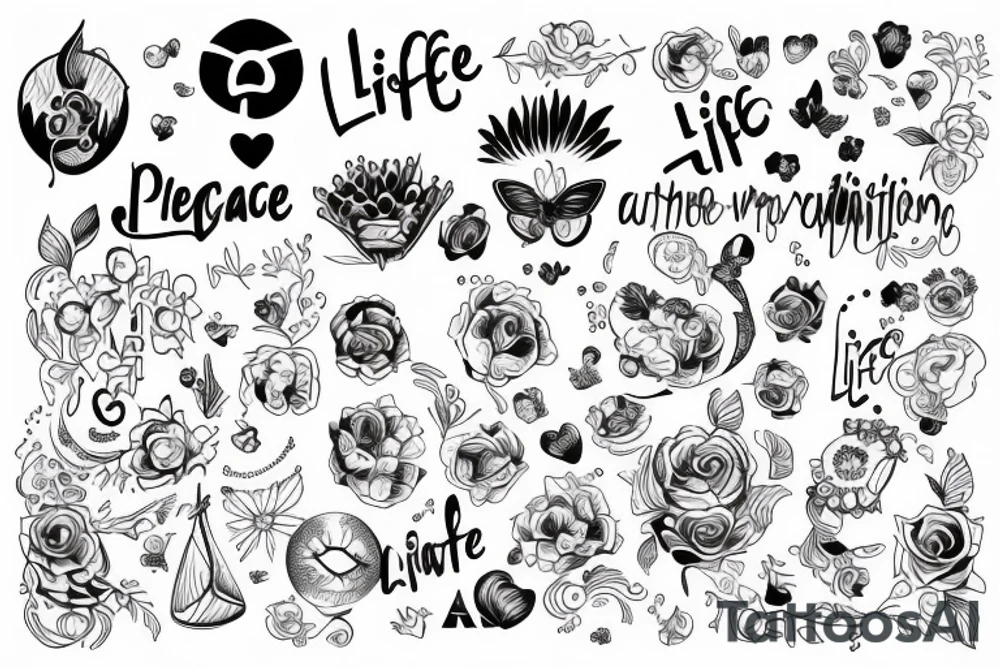 Life with satisfaction, Peace and Family tattoo idea
