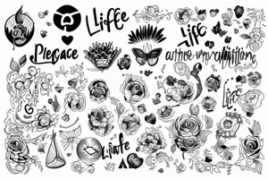 Life with satisfaction, Peace and Family tattoo idea