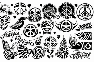 Life with satisfaction, Peace, and Family tattoo idea