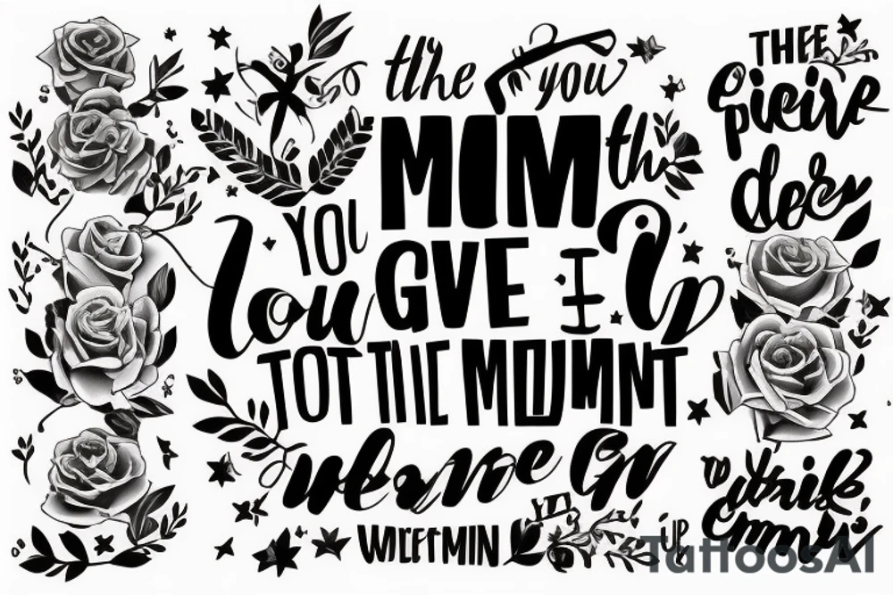 Quote that says “ The moment you give up is the moment you let someone else win” tattoo idea