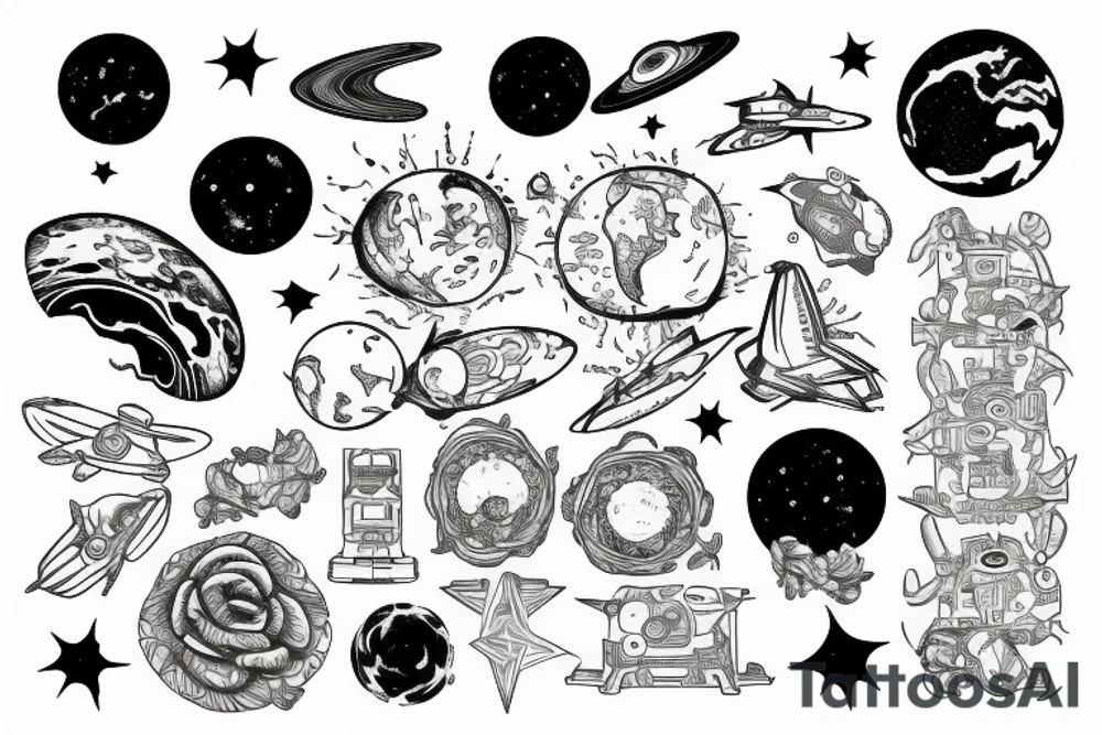 an astronautholds earth tattoo idea