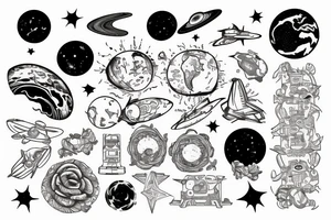 an astronautholds earth tattoo idea