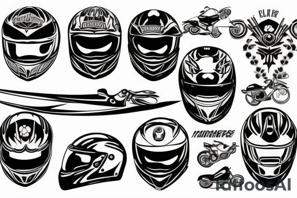 Motorcycle helmet tattoo idea