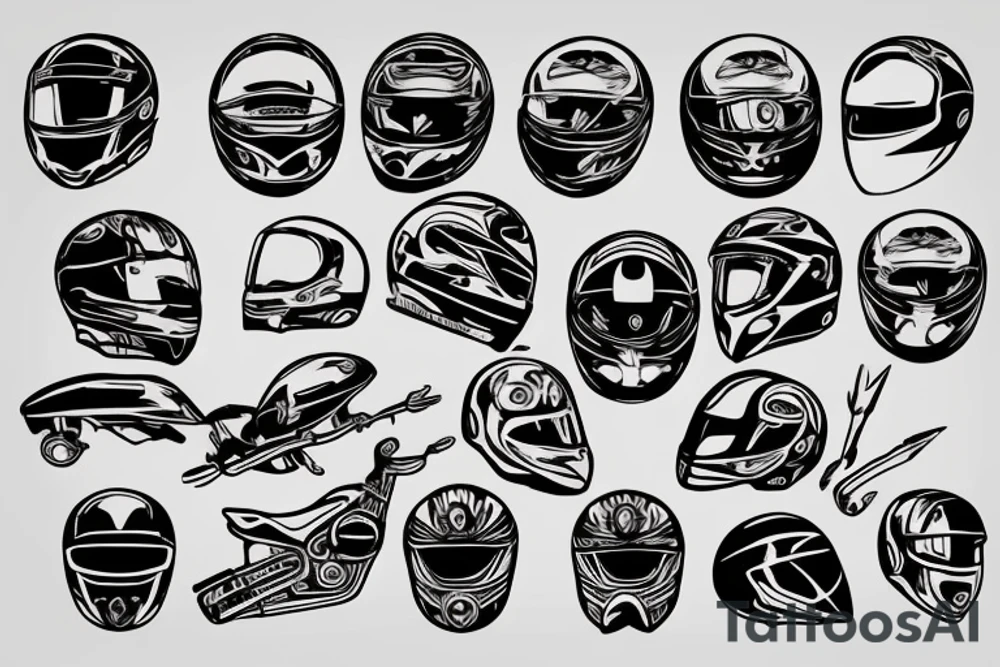 Motorcycle helmet tattoo idea