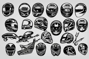 Motorcycle helmet tattoo idea