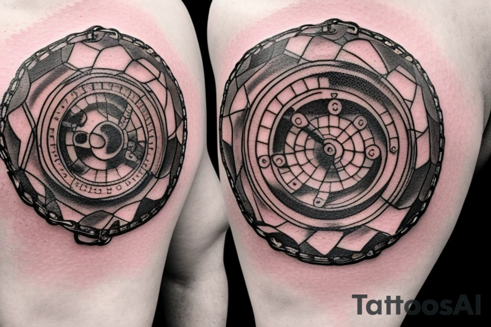 Motorcycle engine with a chain wrapped around it in a circle tattoo idea Motorcycle engine with a chain wrapped around it in a circle tattoo idea