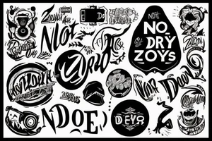 A single stylized phrase with text: "No zero days" tattoo idea