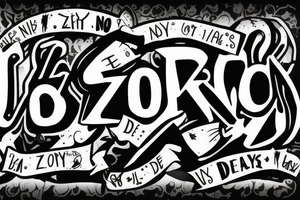 A single stylized phrase with text: "No zero days" tattoo idea