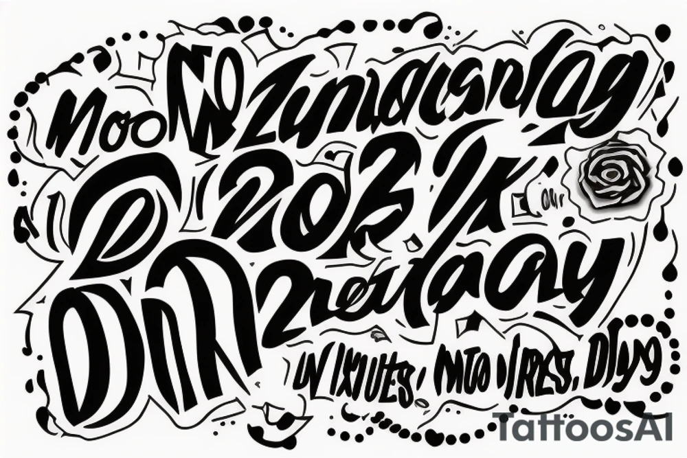 A single phrase with text: "No zero days" tattoo idea