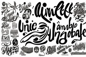 A single phrase with text: "Unbreakable" tattoo idea