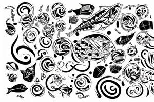 bass with kepler patterns tattoo idea