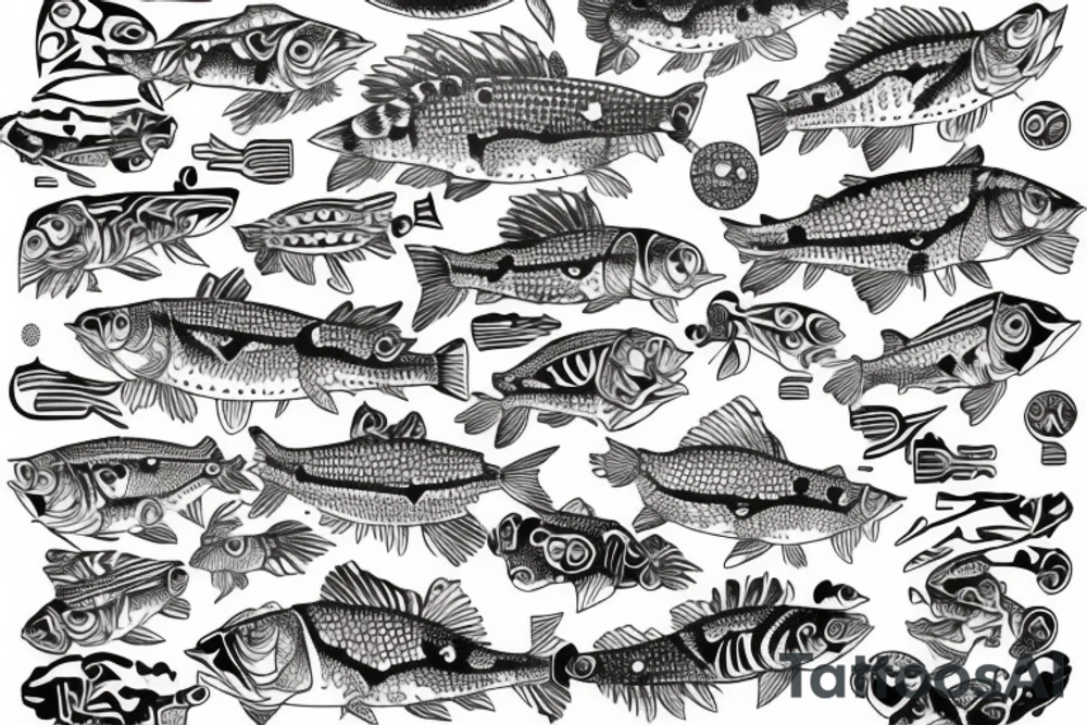 bass with kepler patterns tattoo idea