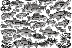 bass with kepler patterns tattoo idea