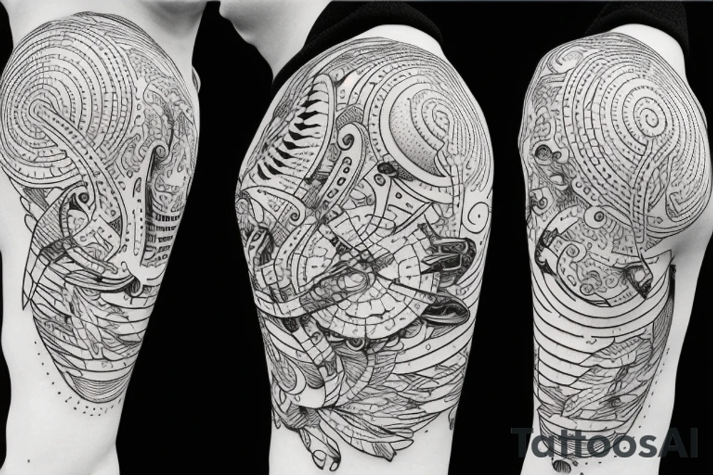 bass musical instrument with kepler patterns tattoo idea