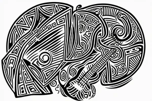 bass musical instrument with kepler patterns tattoo idea