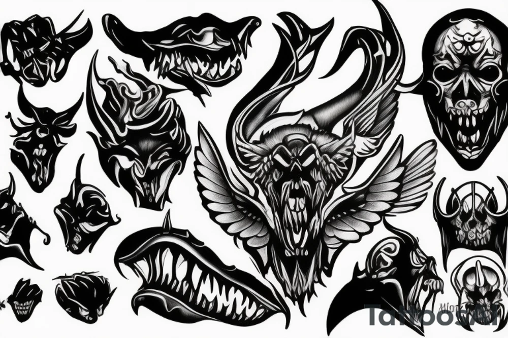 Devil whispering tattoo idea