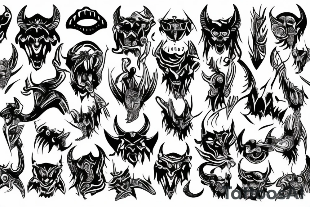 Devil whispering tattoo idea