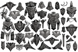 Chest tattoo, knight Armour, chest plate, built into body tattoo idea